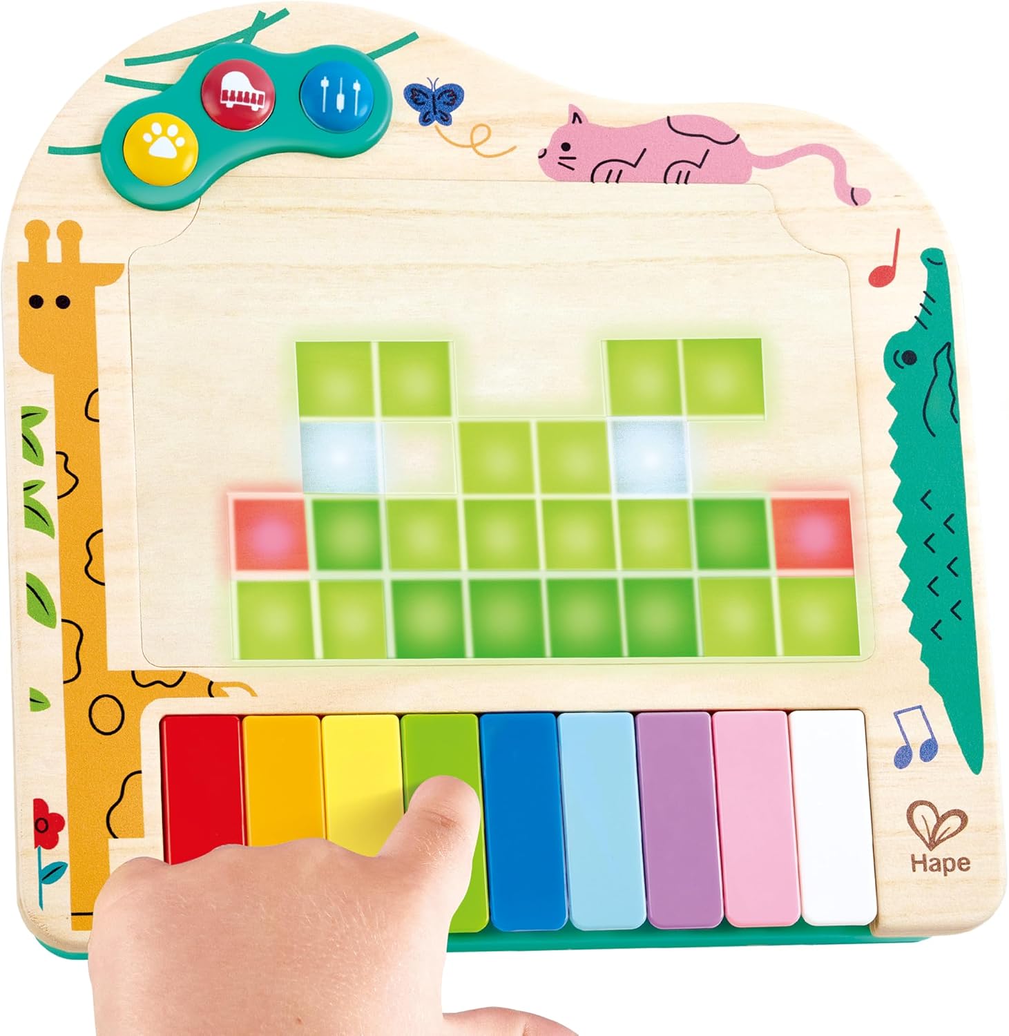 Hape Dynamic Pixel Piano 3 in 1 Interactive Wooden Musical Toy