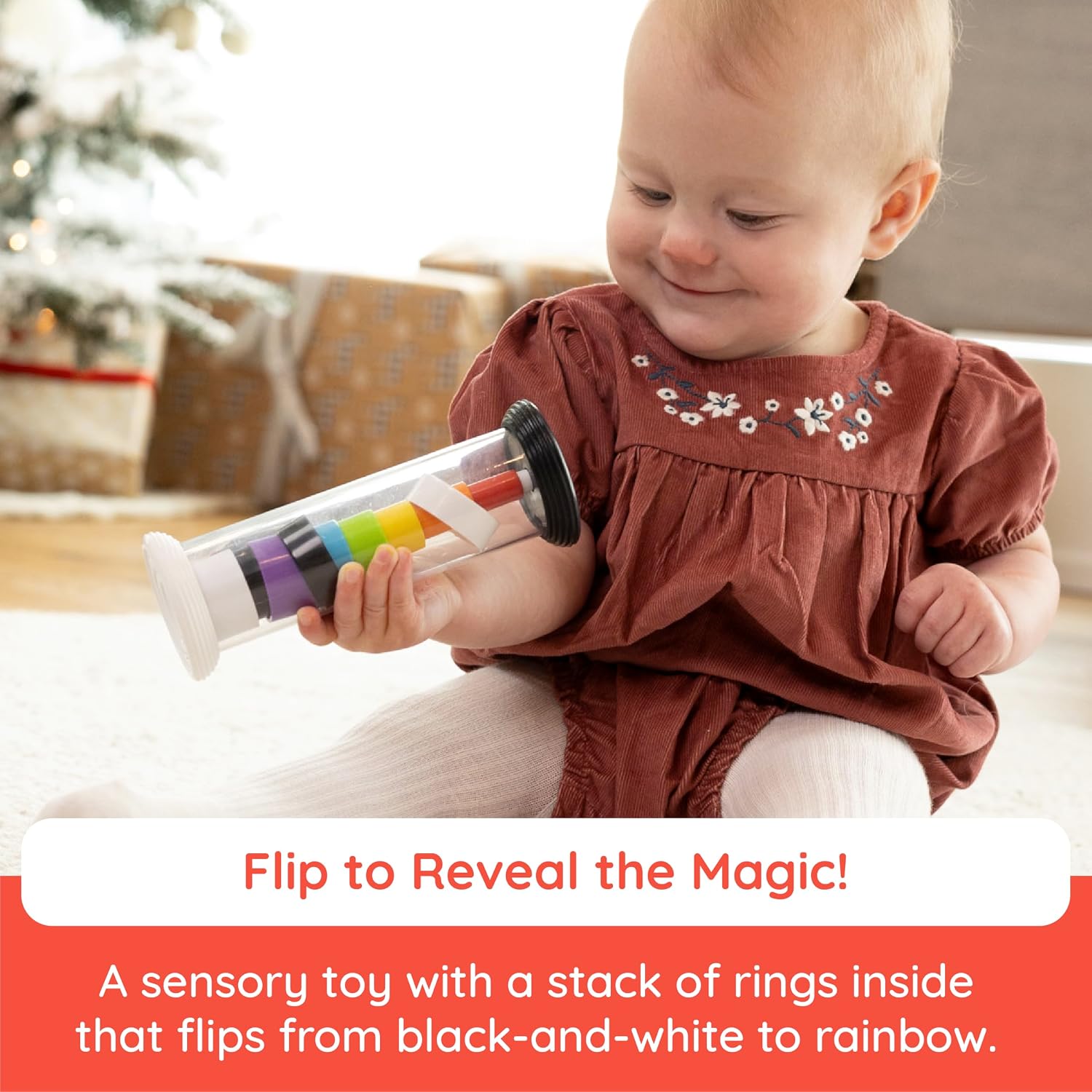 Fat Brain Toys Flipty Sensory Baby Rattle Toy