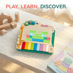 Hape Dynamic Pixel Piano Interactive Wooden Musical Toy with LED Pixel Screen