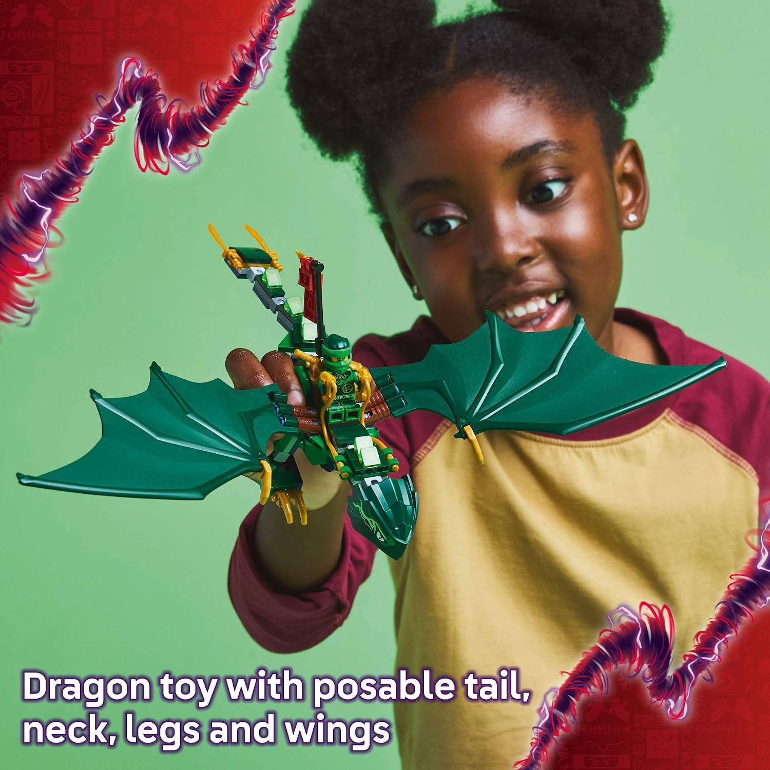 LEGO NINJAGO Lloyd's Green Forest Dragon 71829 128 Piece Building Set