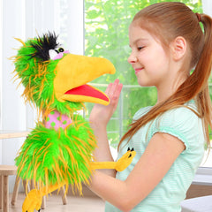 THiN AiR Brands Living Puppets Pickle 18 Inch Green and Yellow Bird Hand Puppet
