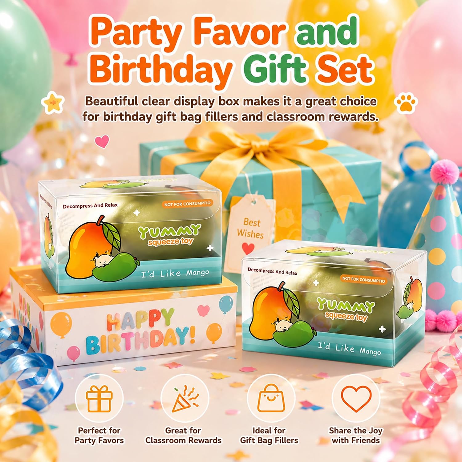 Crunchy Mango Squishy Slow Rising Sensory Fidget Toys 1-Pack