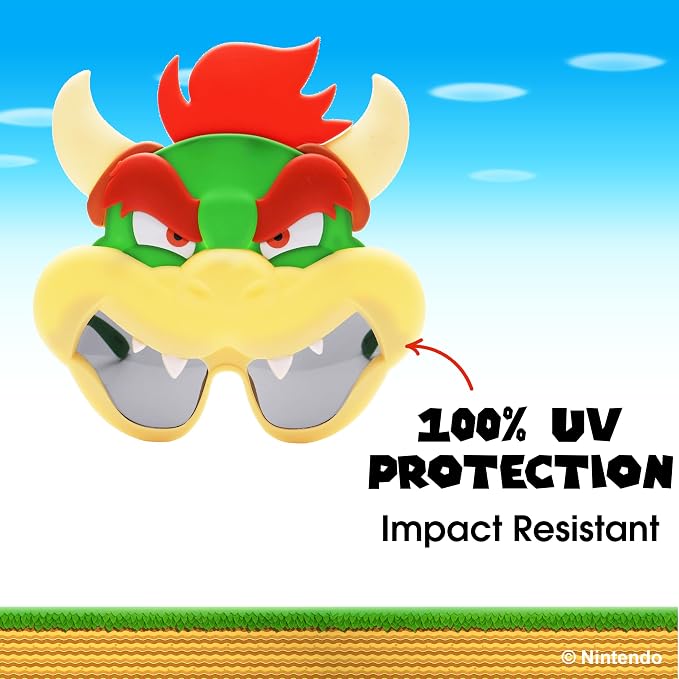 Super Mario Bowser character costume sunglasses