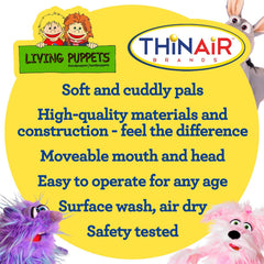 THiN AiR Brands Living Puppets Cheeks 14 Inch Pink Chicken Hand Puppet