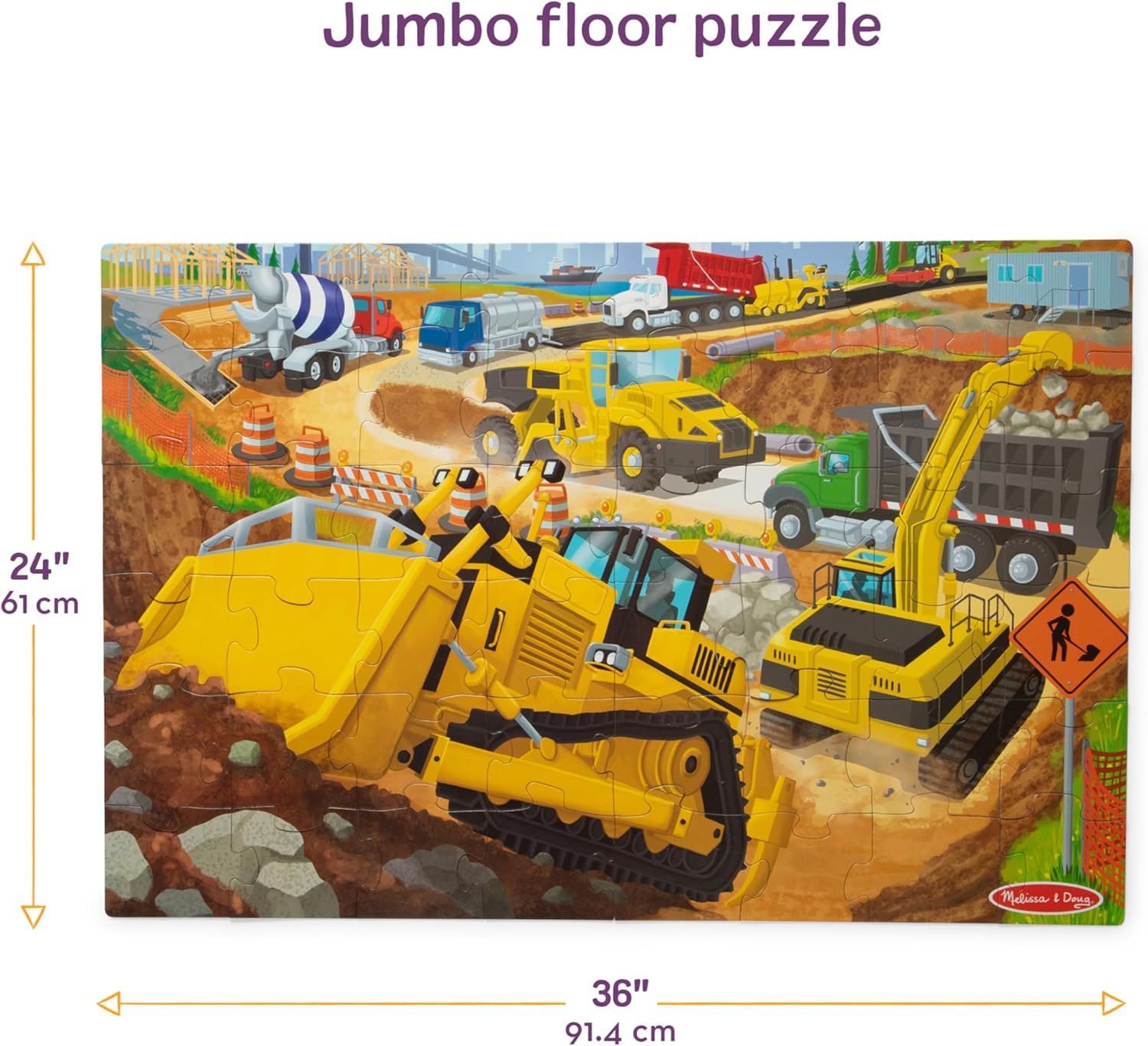 Melissa & Doug Building Site 48 Piece Jumbo Floor Puzzle