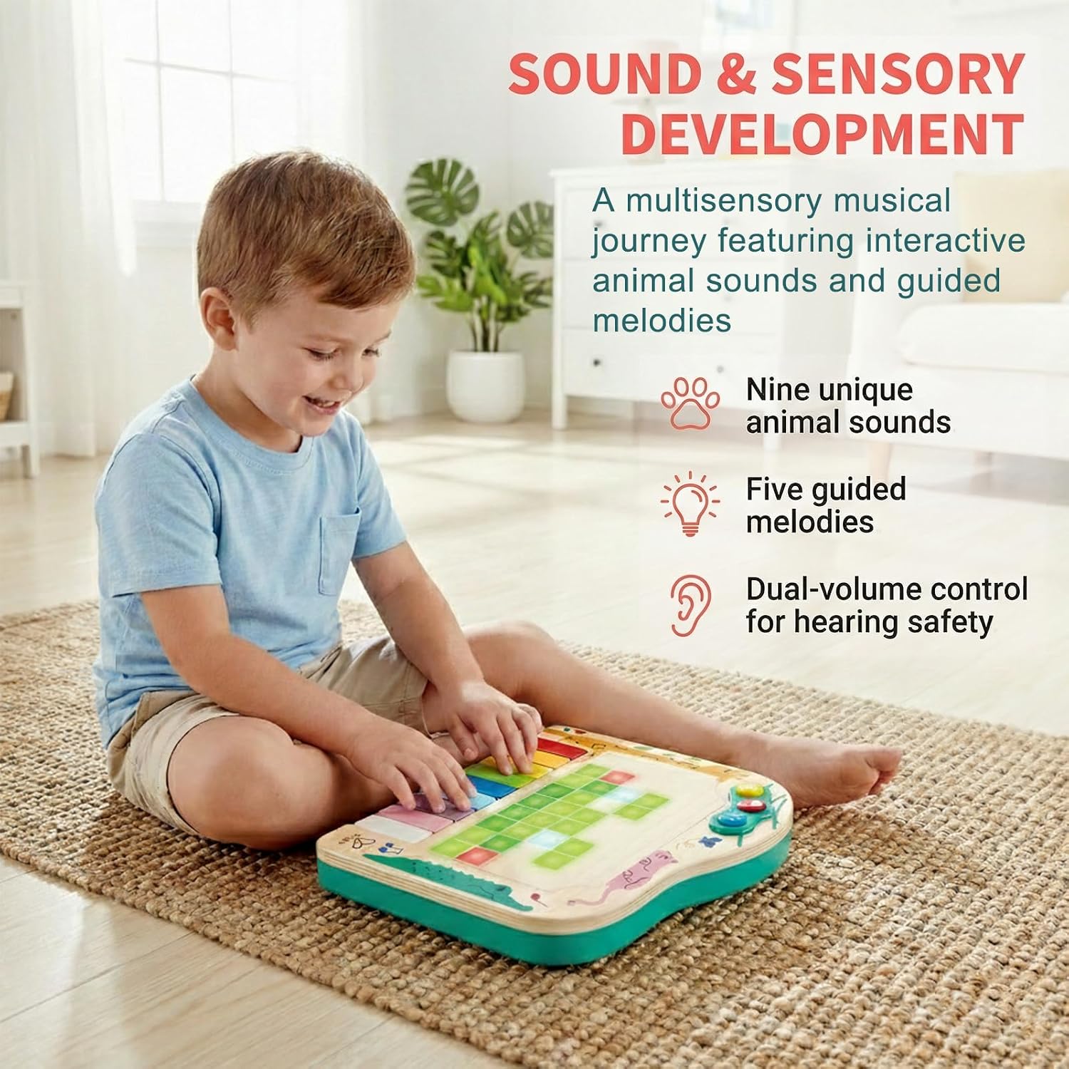 Hape Dynamic Pixel Piano 3 in 1 Interactive Wooden Musical Toy