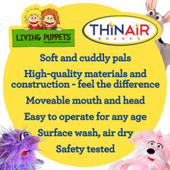 THiN AiR Brands Living Puppets 9 Inch Pink Orange Monster Hand Puppet