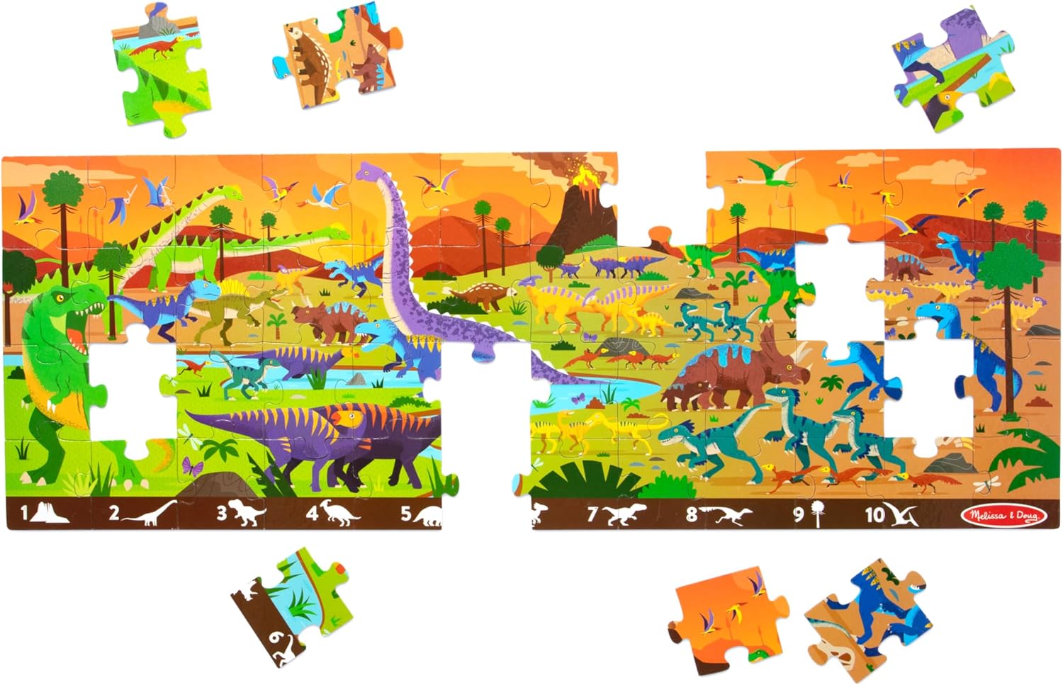 Melissa & Doug Land of Dinosaurs 48 Piece Jumbo Floor Puzzle