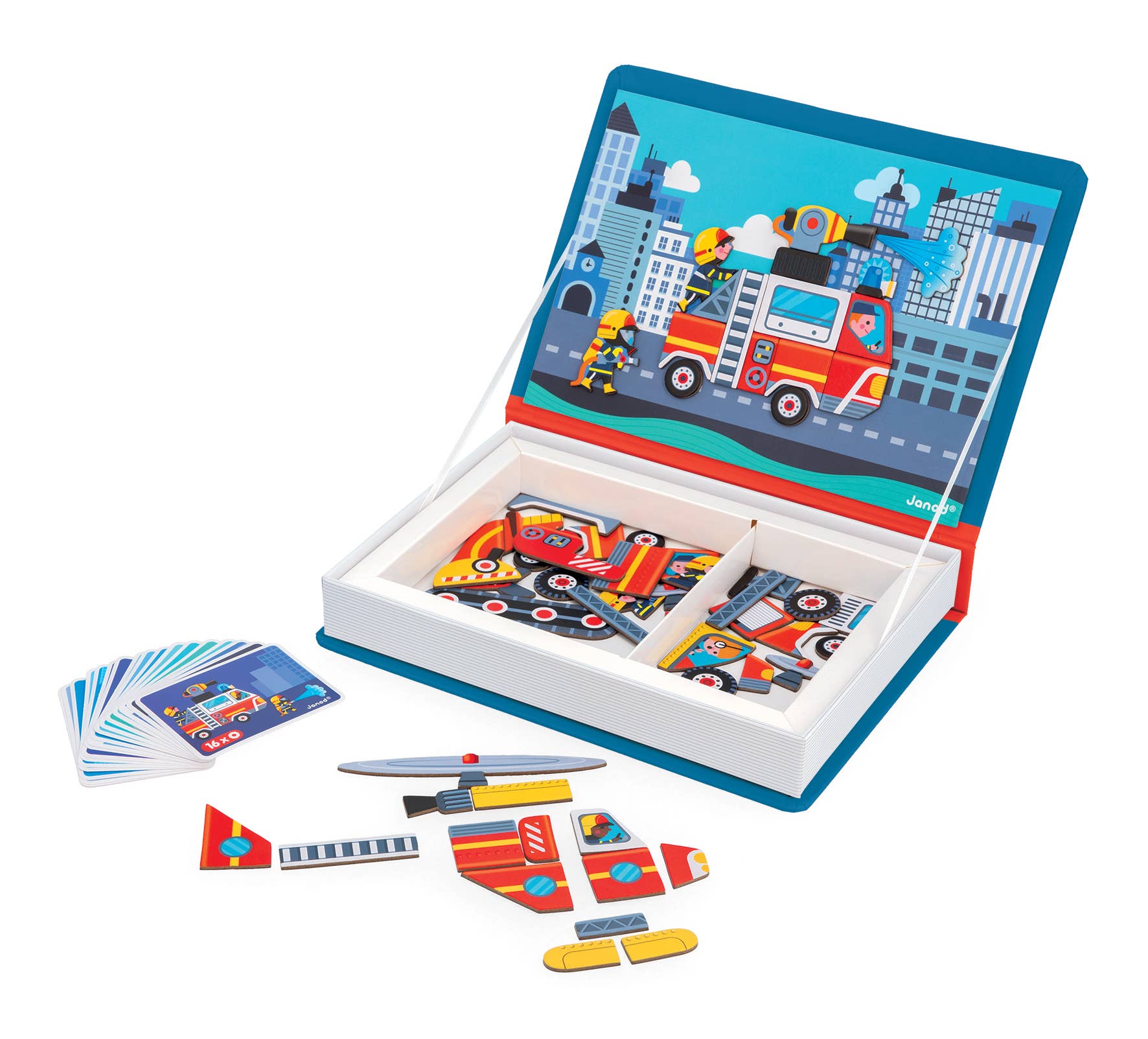 Janod Firefighters Magneti'Book Magnetic Educational Game – 60 Magnets