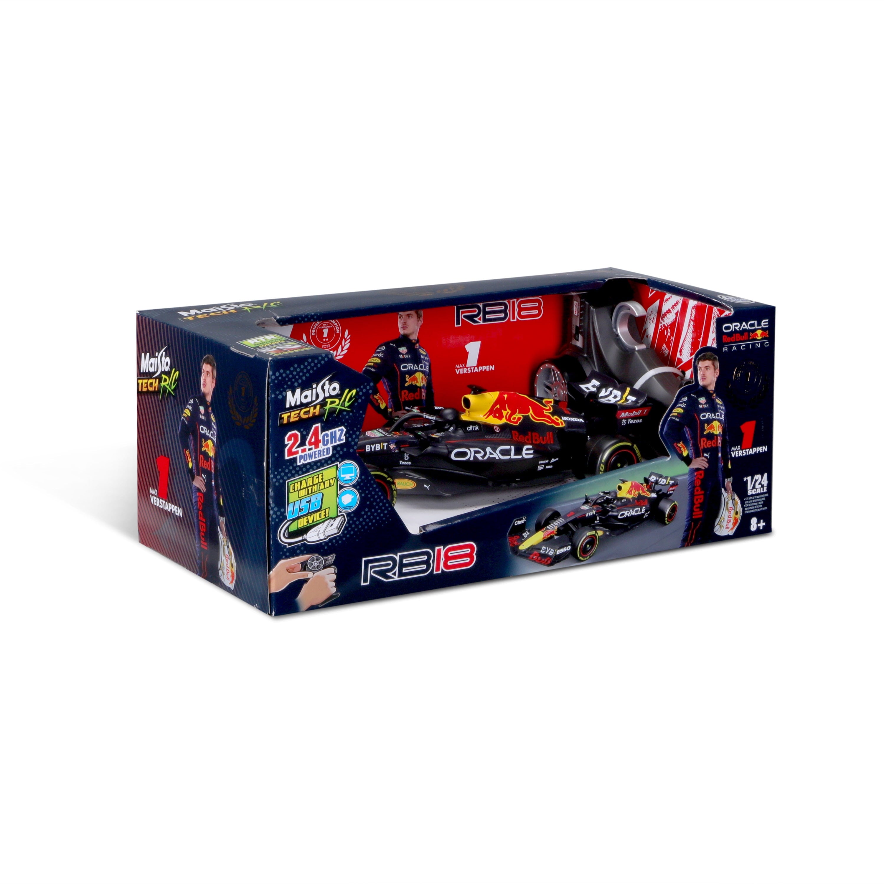 Maisto Tech Formula Racing 1:24 Scale Oracle Red Bull Max Verstappen Radio Control Race Car
