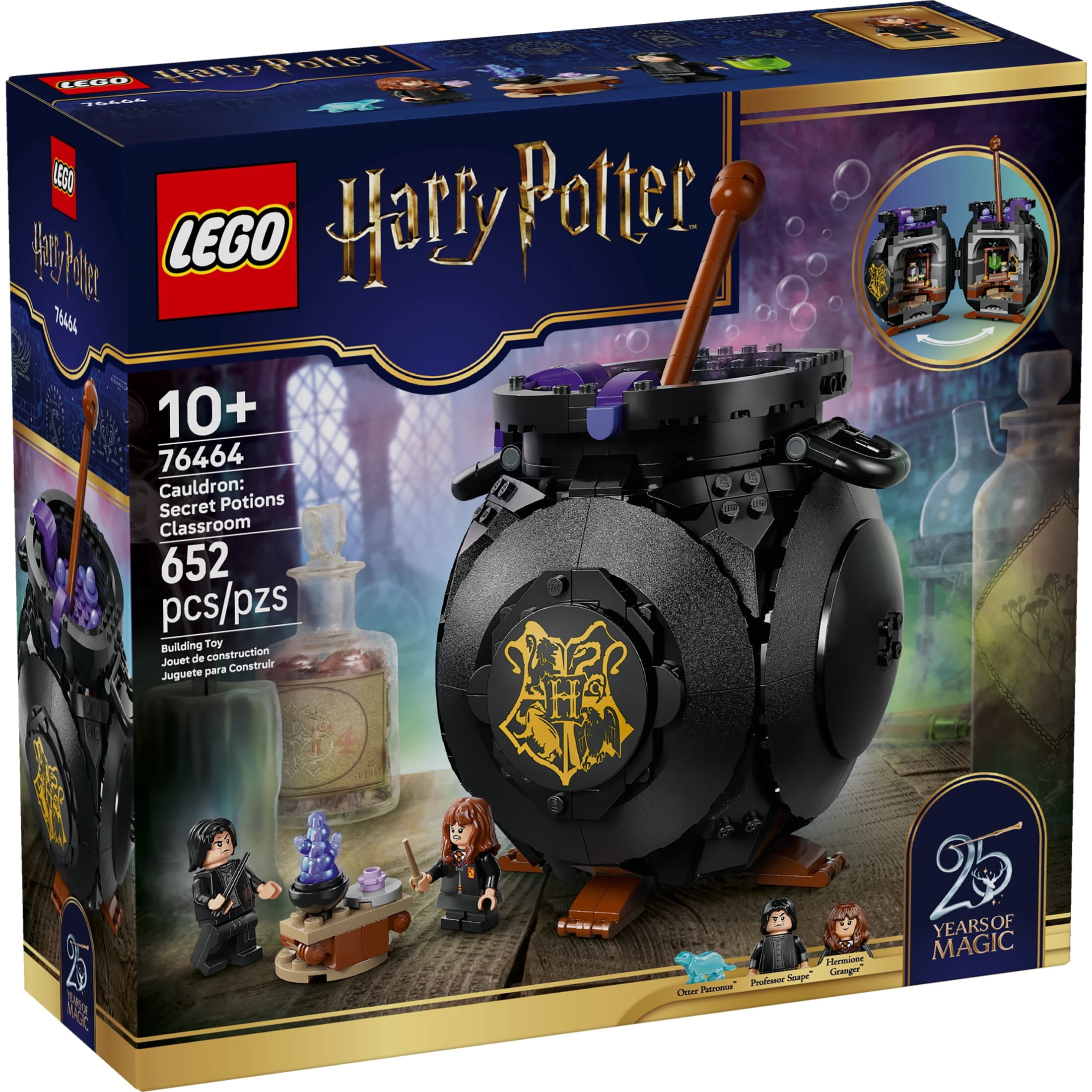 LEGO Harry Potter Cauldron: Secret Potions Classroom Building Toy for Girls & Boys - Pretend Play Set for Kids, Ages 10+ - 2 Minifigures & Hermione's Otter Patronus - Gift Idea for Birthdays - 76464