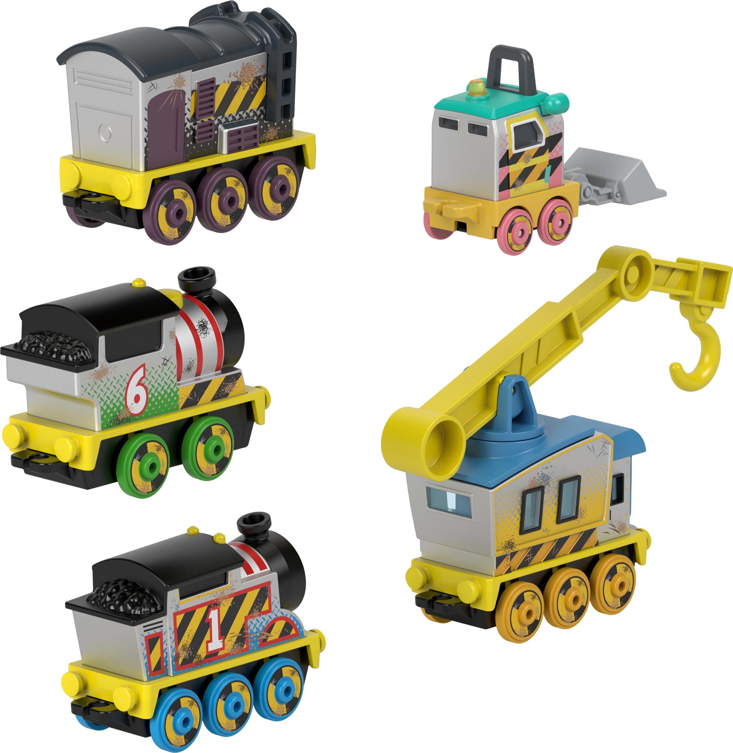Thomas & Friends Construction Crew 5-Piece Diecast Metal Toy Train & Vehicle Set