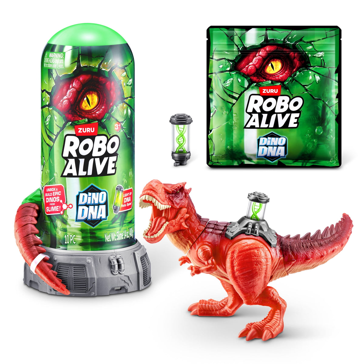 Robo Alive Dino DNA Dinosaur by ZURU - Robot Toy Light-Up DNA Helix Spine for Kids Ages 3+