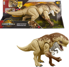 Mattel Jurassic World Rebirth Distortus Rex 22 Inch Rumble N Rampage Dinosaur Action Figure