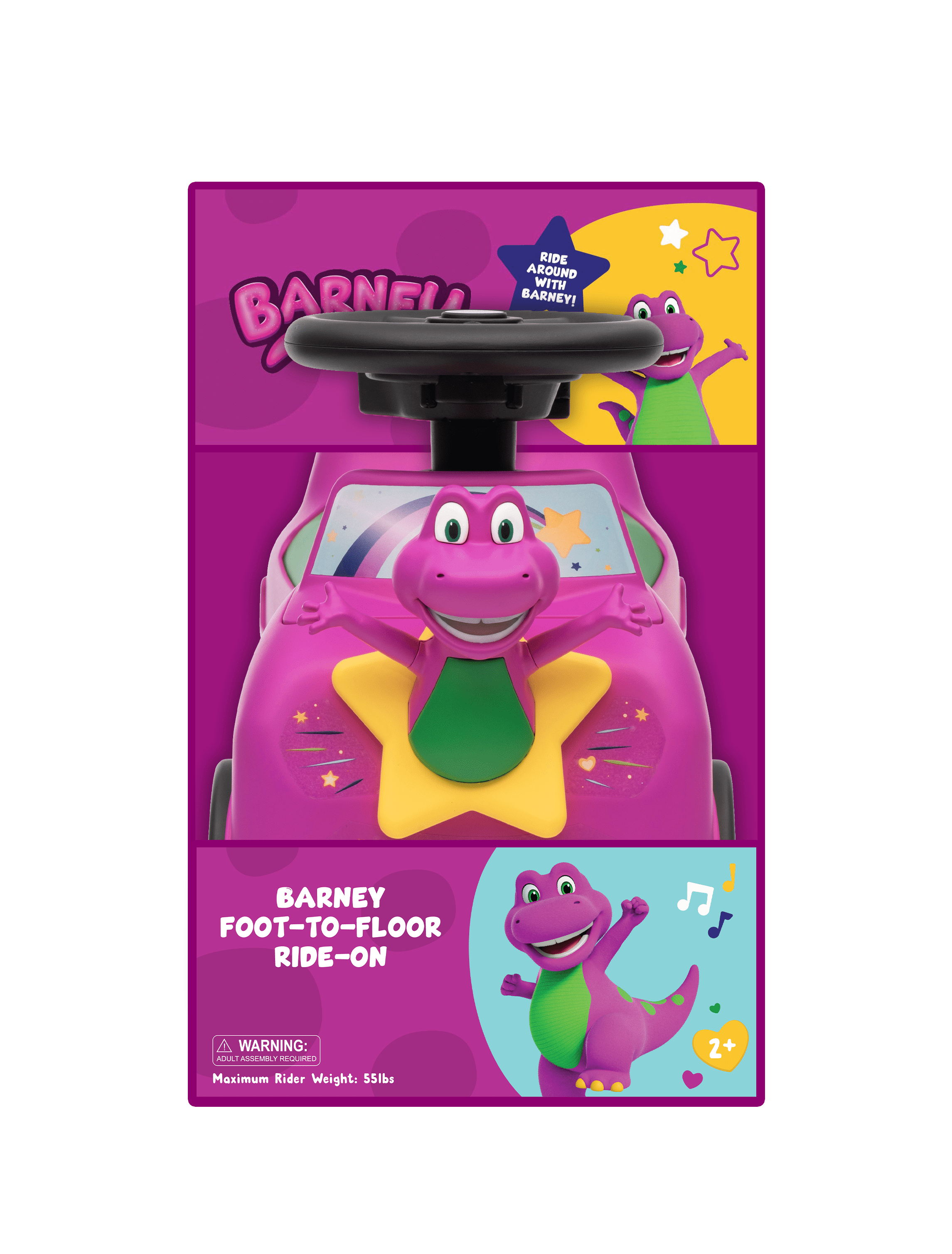 Barney Foot to Floor Kids Ride on Car, For Kids, Barney