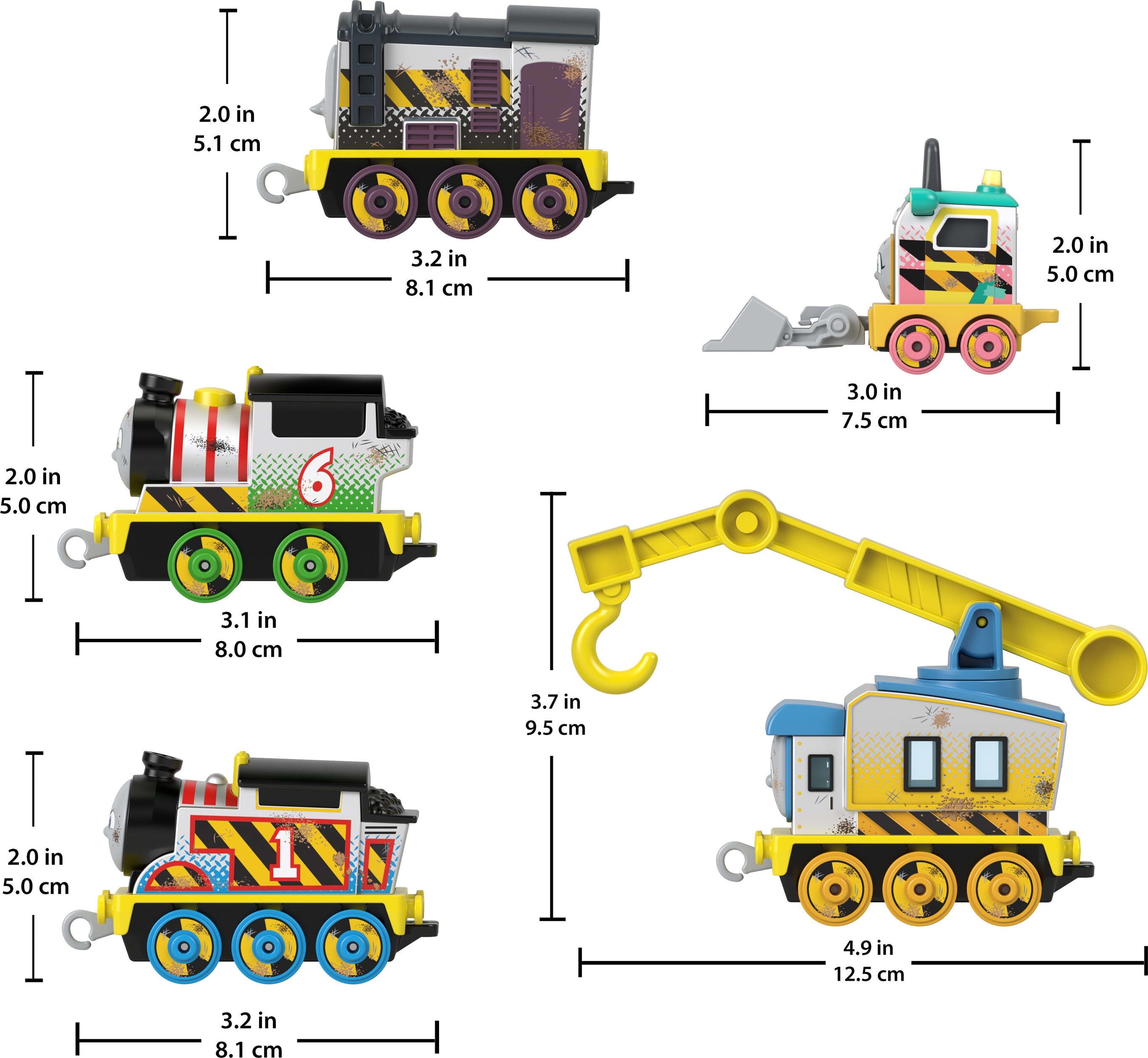 Thomas & Friends Construction Crew 5-Piece Diecast Metal Toy Train & Vehicle Set
