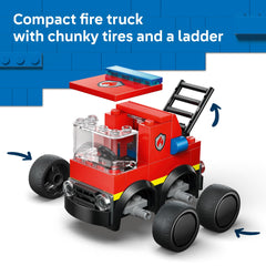 LEGO City Rides – Fire Truck Building Toy for Kids - Emergency Pretend Play for Boys & Girls, Ages 5+ - Toy Truck W/Raisable Ladder & Firefighter Junior Minifigure - Gift Idea for Birthdays - 60482