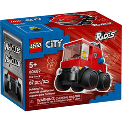 LEGO City Rides – Fire Truck Building Toy for Kids - Emergency Pretend Play for Boys & Girls, Ages 5+ - Toy Truck W/Raisable Ladder & Firefighter Junior Minifigure - Gift Idea for Birthdays - 60482