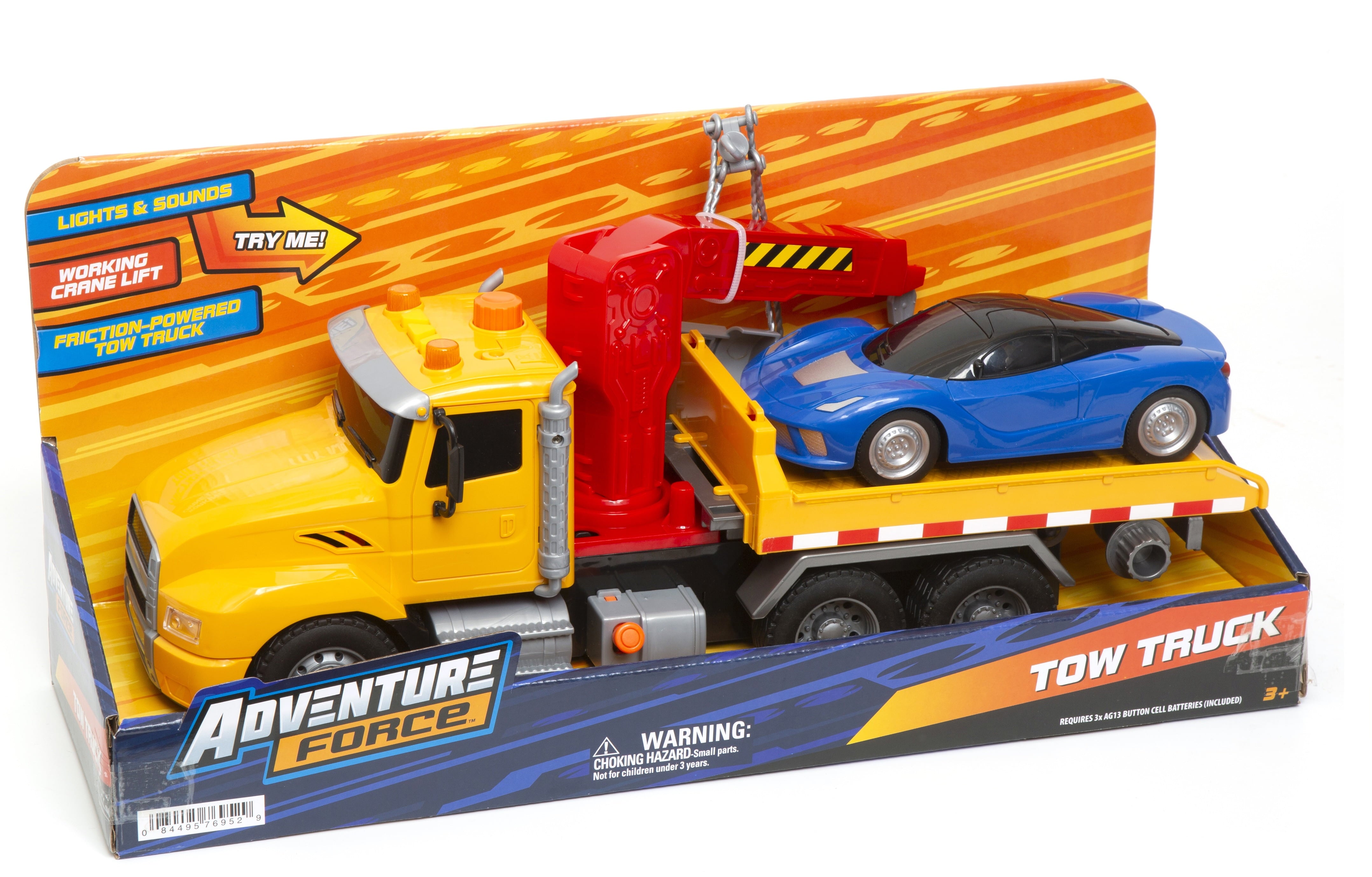Adventure Force Tow Truck with Lights, Sounds & Lift Arm – Playset for Kids Aged 3+