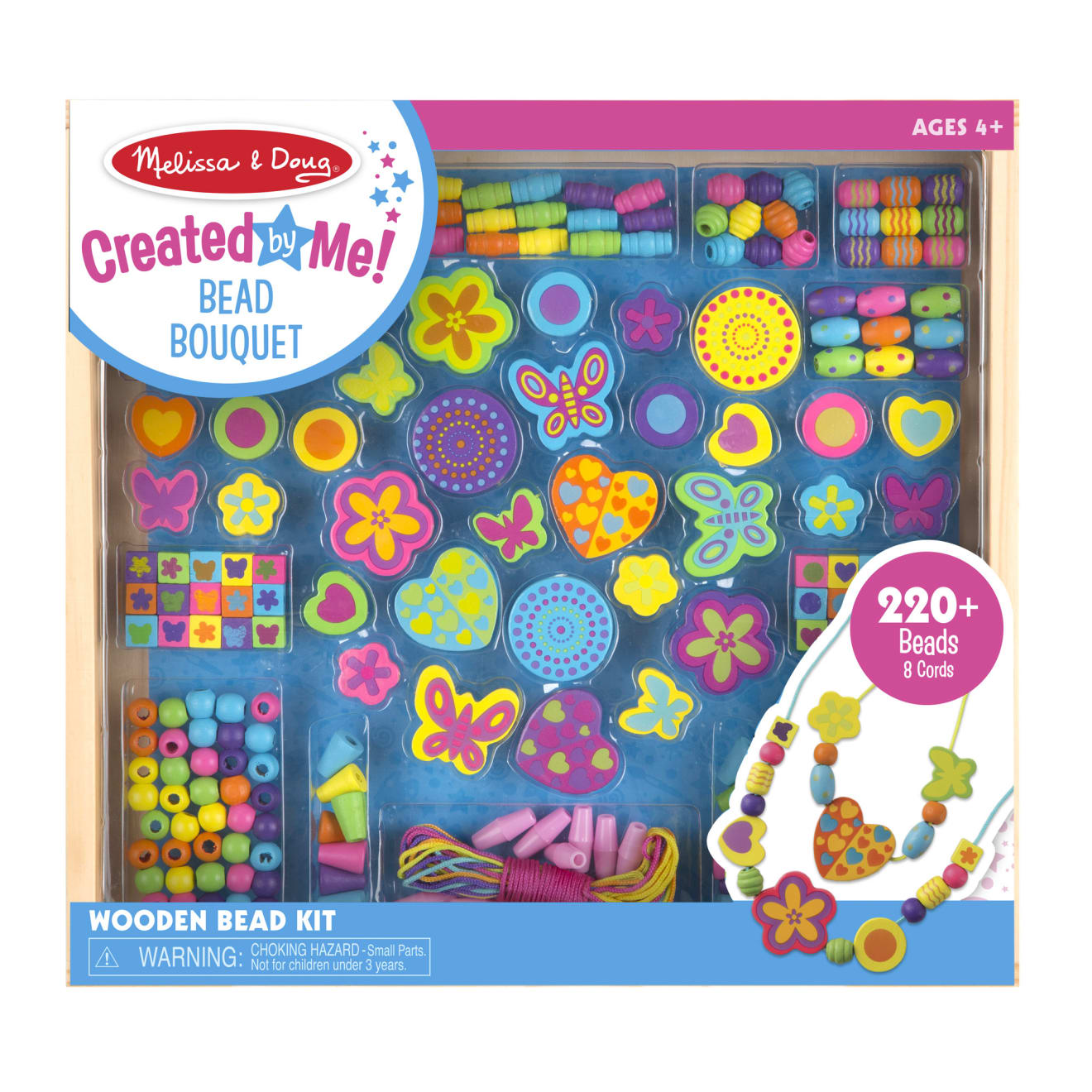 Melissa & Doug Created by Me Bead Bouquet wooden jewelry-making kit with 220+ colorful beads