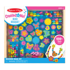Melissa & Doug Created by Me Bead Bouquet wooden jewelry-making kit with 220+ colorful beads
