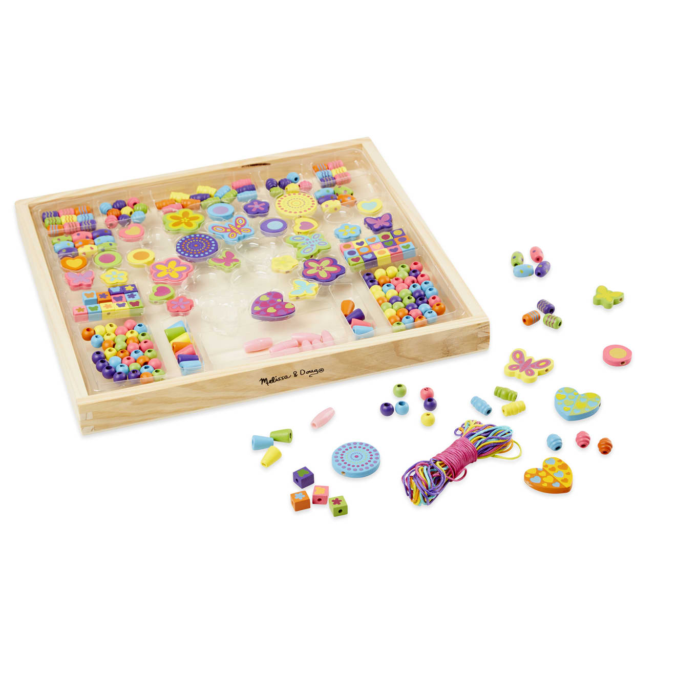 Melissa & Doug Created by Me! Bead Bouquet Wooden Jewelry-Making Kit – 220+ Beads