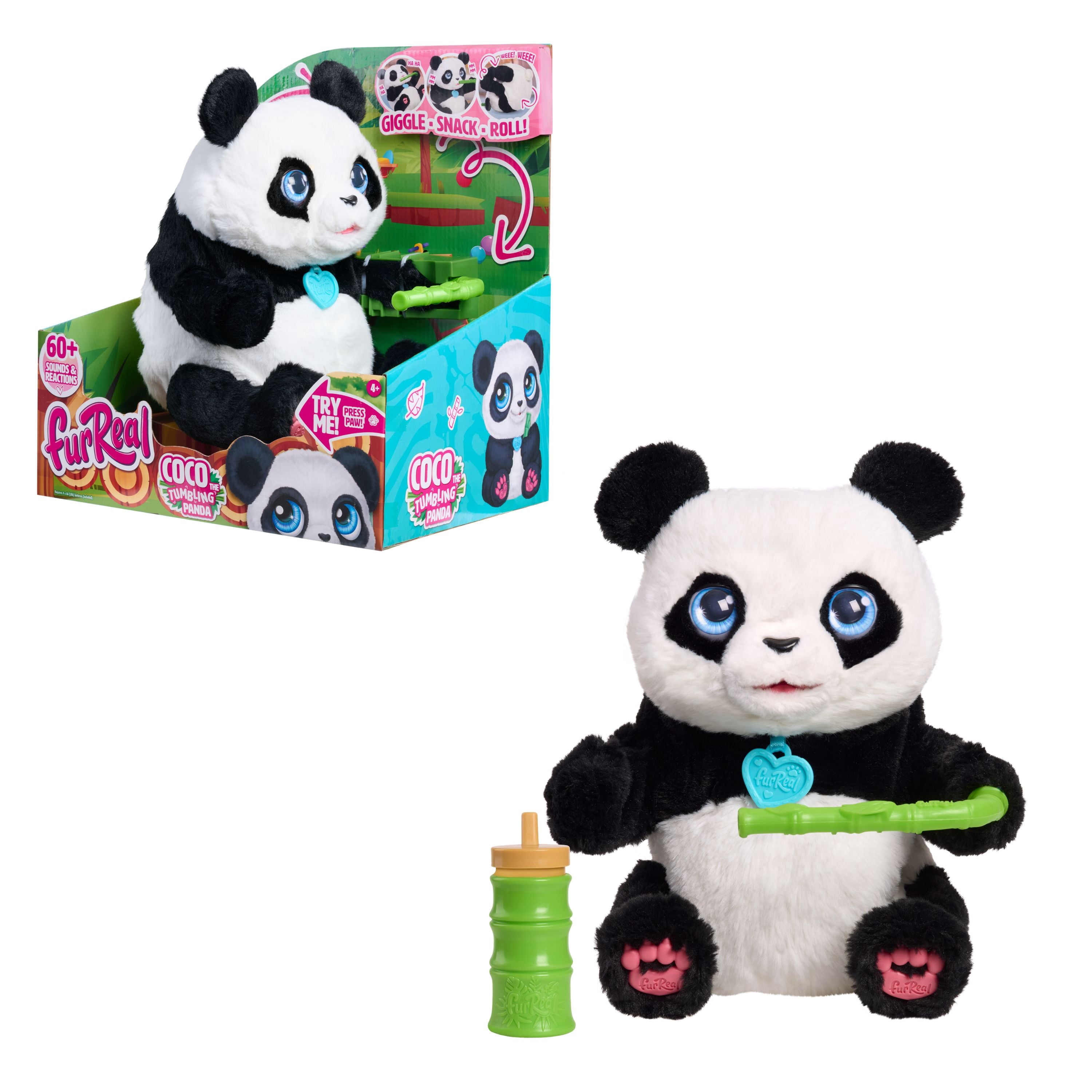 furReal Coco the Tumbling Panda, Interactive Plush Panda, 10.5 Inch Plush, Boys and Girls Ages 4 up