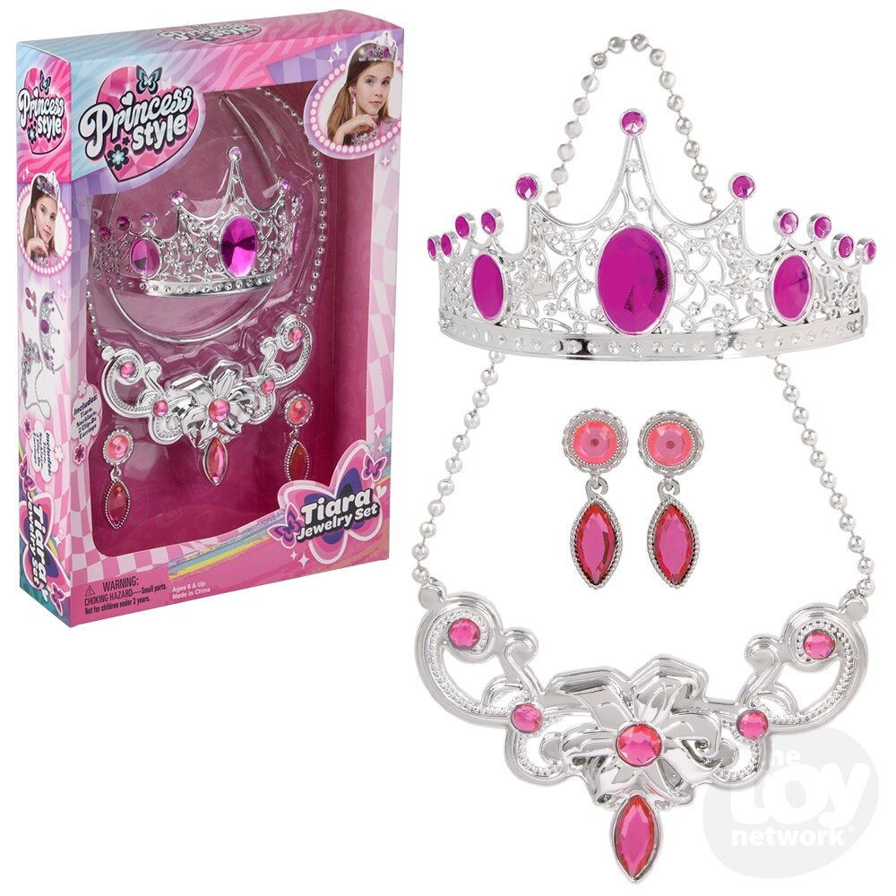 The Toy Network Princess Tiara Jewelry Set Pretend Play Dress Up Accessories