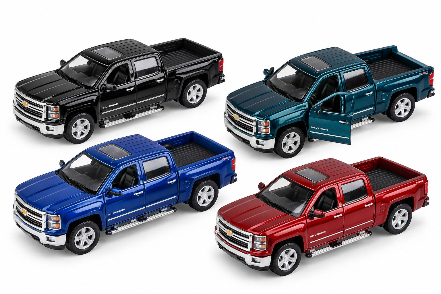 The Toy Network 5 Inch Die Cast Pull Back 2014 Chevy Silverado 1 Piece Random Color