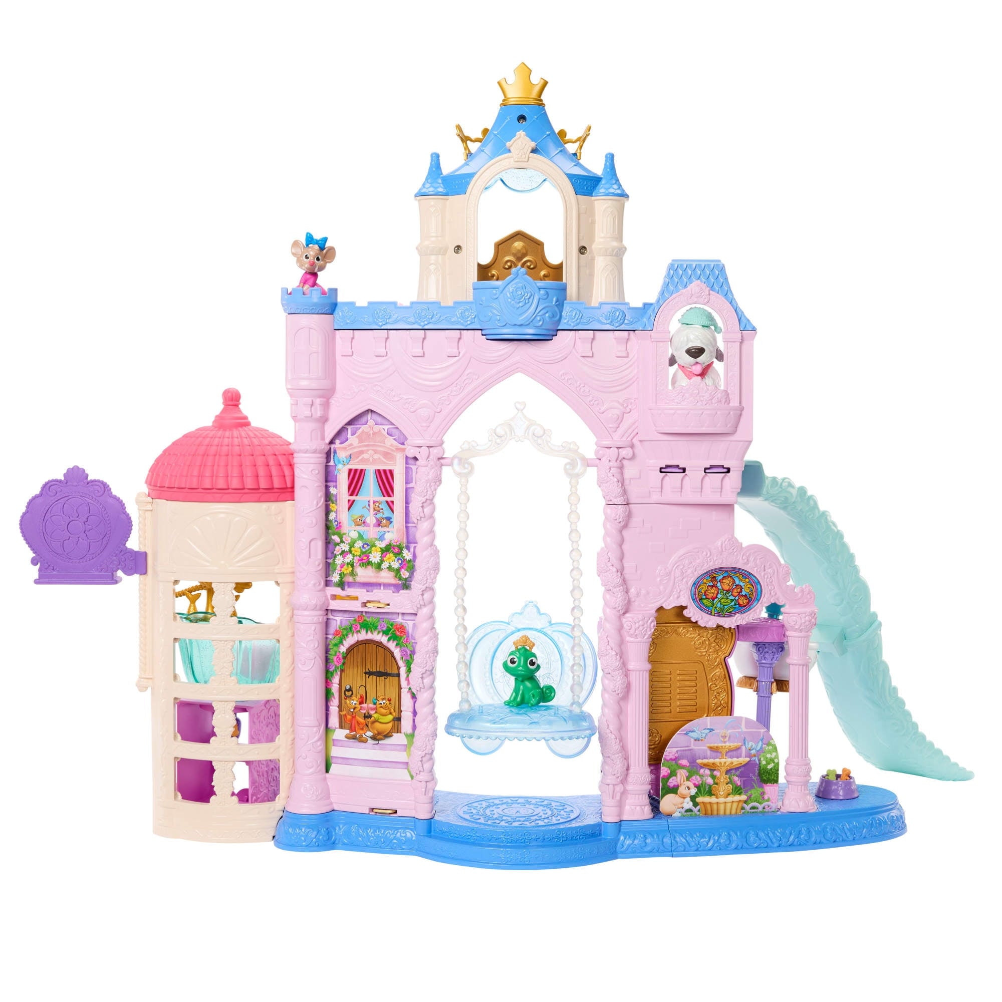 Disney Princess Pet Palace Doll Playset with 7 Play Areas, 3 Animal Friends & 20+ Furniture & Accessories