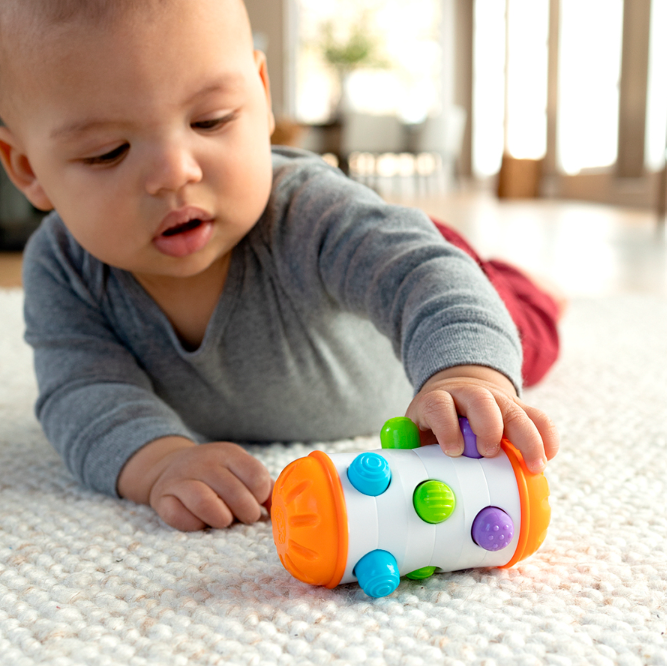 Fat Brain Toys Rolio Sensory Tummy Time Rattle Toy