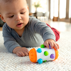 Fat Brain Toys Rolio Sensory Tummy Time Rattle Toy
