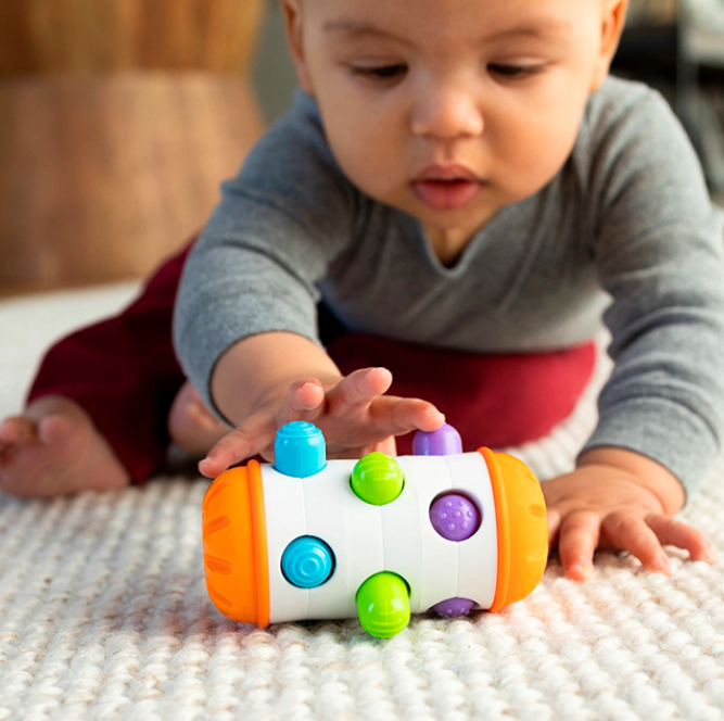 Fat Brain Toys Rolio Sensory Tummy Time Rattle Toy