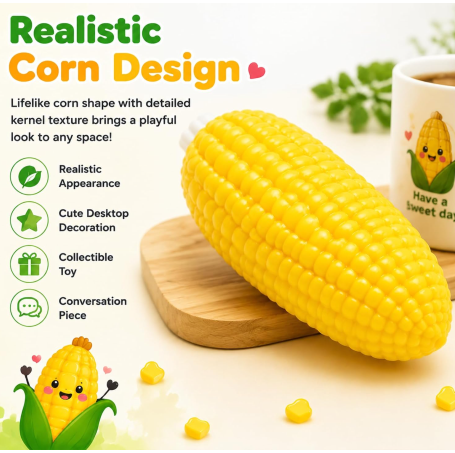 Crunchy Corn Squishy ASMR Sensory Fidget Toy
