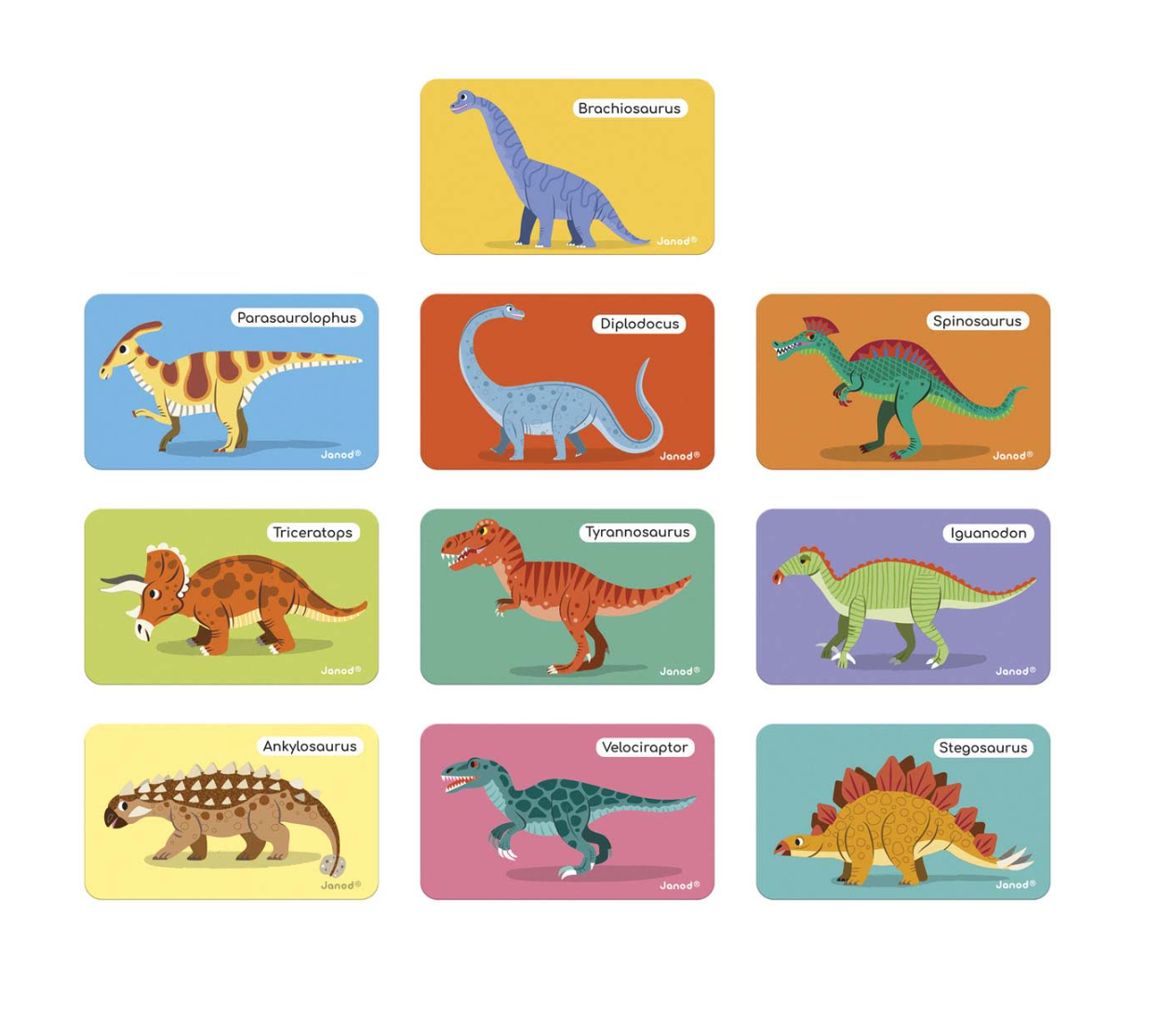 Janod Dinosaurs Magneti'Book Magnetic Educational Game – 40 Magnets & 10 Cards