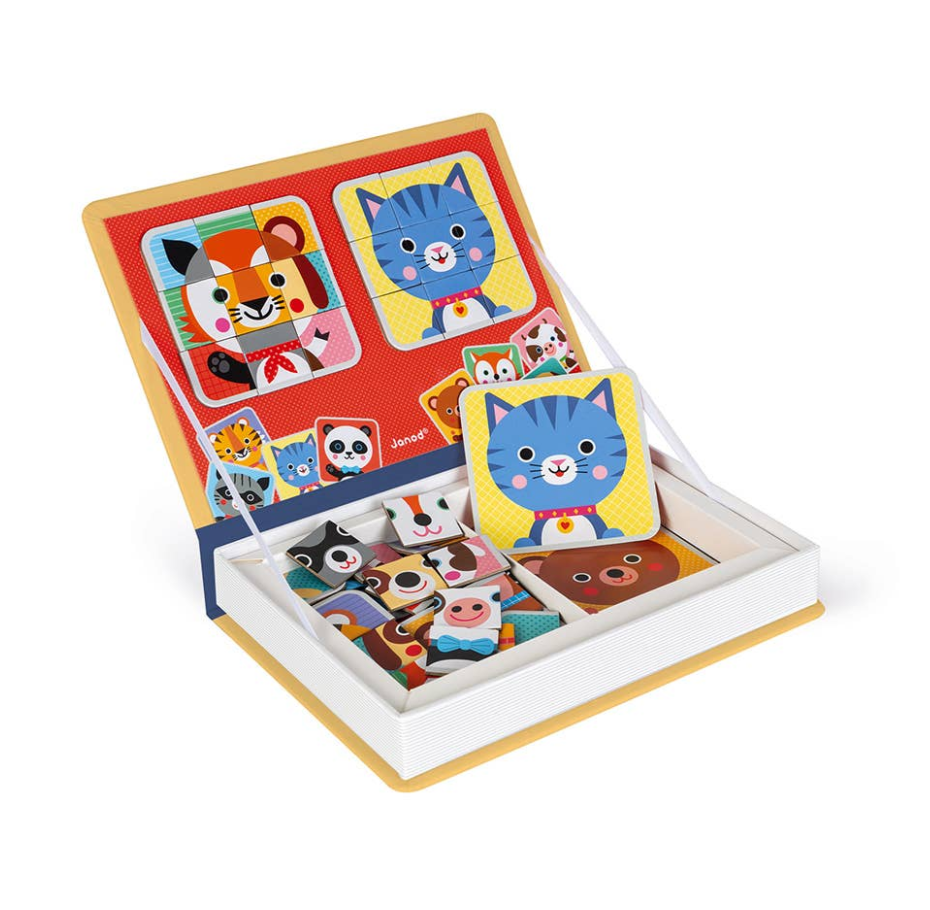 Janod Mix & Match Animals Magneti'Book Magnetic Game – 72 Magnets & 8 Cards