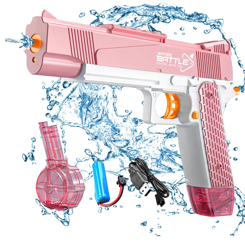 Snowall Pink Electric Water Gun 35 Foot Range Outdoor Toy