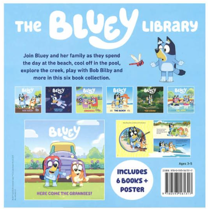 The Bluey 6 Book Hardcover Library Set