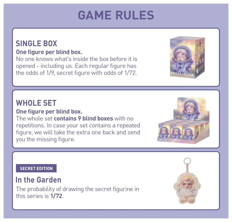 POP MART SKULLPANDA L’impressionnisme Series Plush Doll Blind Box (Random Design Collectible Figure)