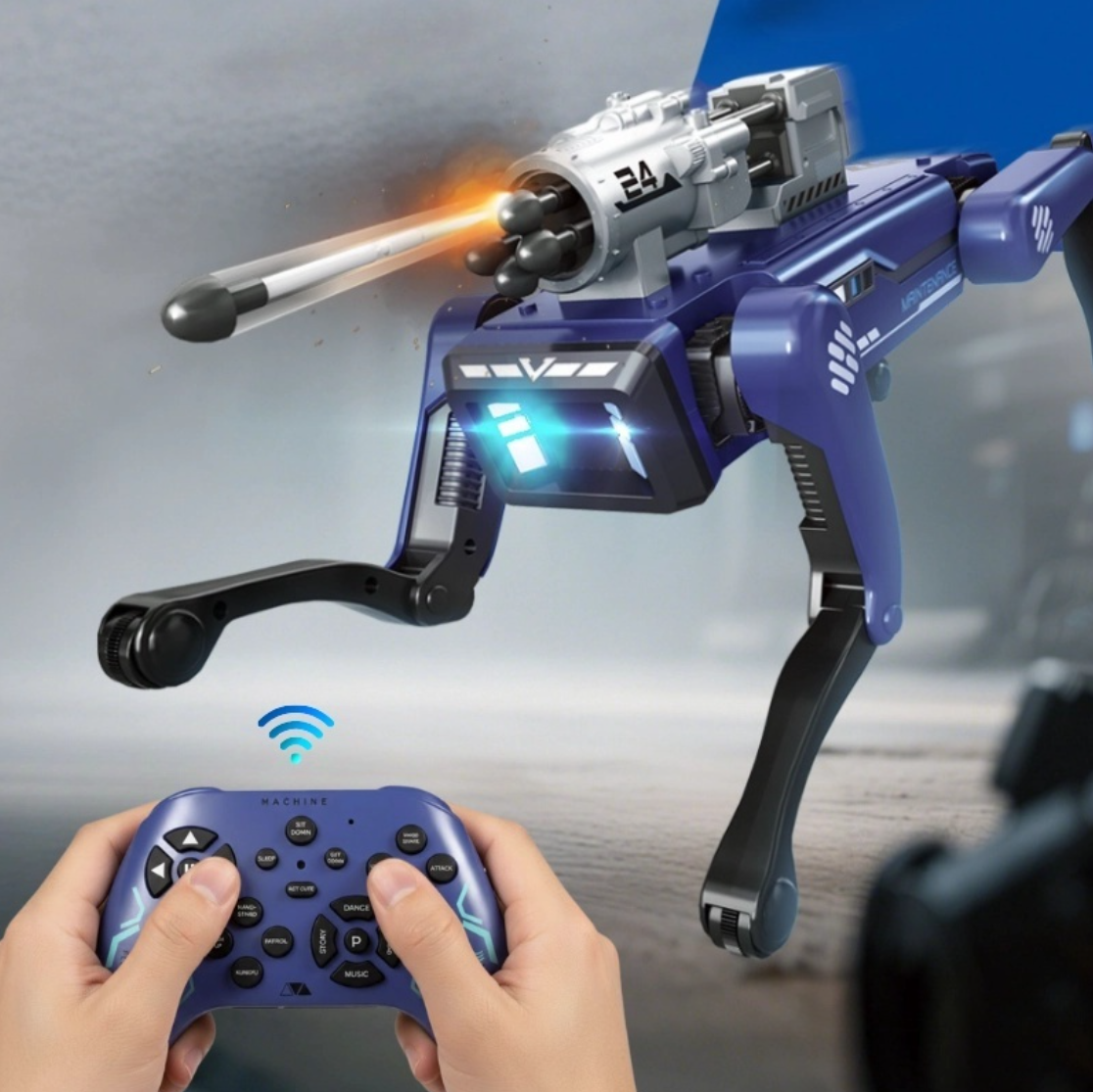 Smart Robot Dog with Remote Control, Voice Commands & Dart Launcher