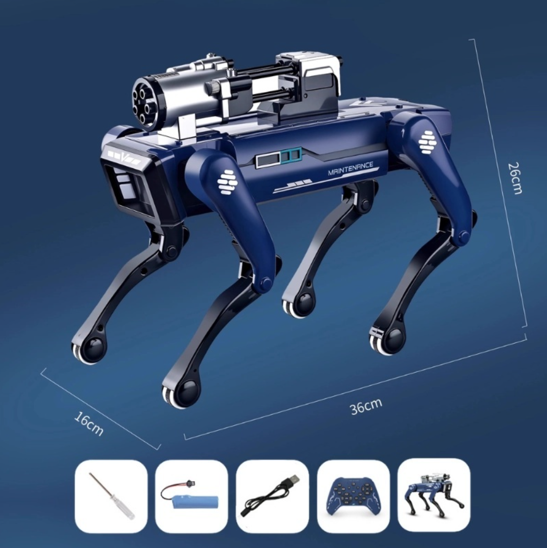 Smart Robot Dog with Remote Control, Voice Commands & Dart Launcher