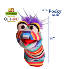 THiN AiR Brands Living Puppets Pocky 10 Inch Colorful Sock Hand Puppet