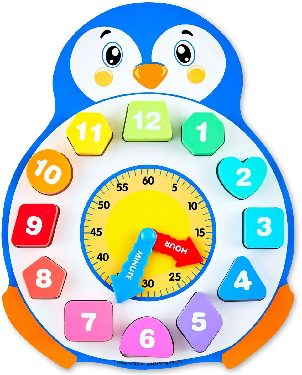 Spark Create Imagine Penguin Clock 13 Piece Wooden Learning Puzzle
