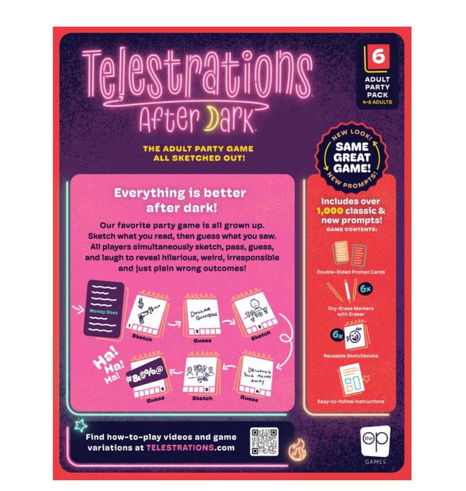 The Op Games Telestrations After Dark 6 Player Adult Party Game