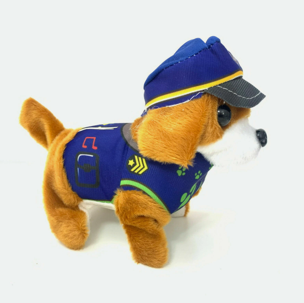 Dressed Electronic Plush Puppy Walking Barking Wagging Pet Toy