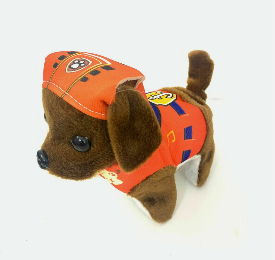 Dressed Electronic Plush Puppy Walking Barking Wagging Pet Toy