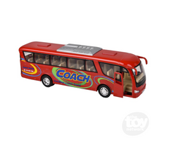 The Toy Network 7 Inch Die Cast Pull Back Coach Bus 1 Piece Random Color