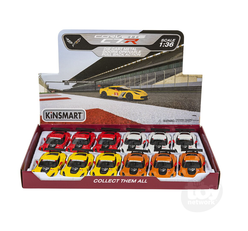 The Toy Network 5 Inch Die Cast 2016 Corvette C7R Race Car 1 Piece Random Color