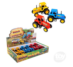 The Toy Network 3.75 Inch Pull Back Farm Tractor 1 Piece Random Color