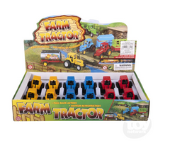 The Toy Network 3.75 Inch Pull Back Farm Tractor 1 Piece Random Color